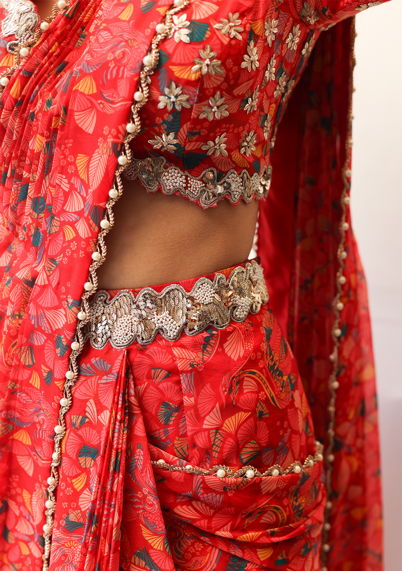 Inayat Ruby Saree Set