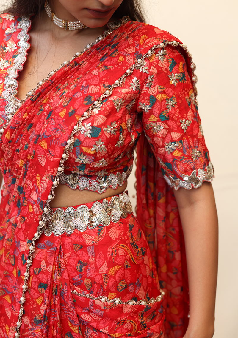 Inayat Ruby Saree Set
