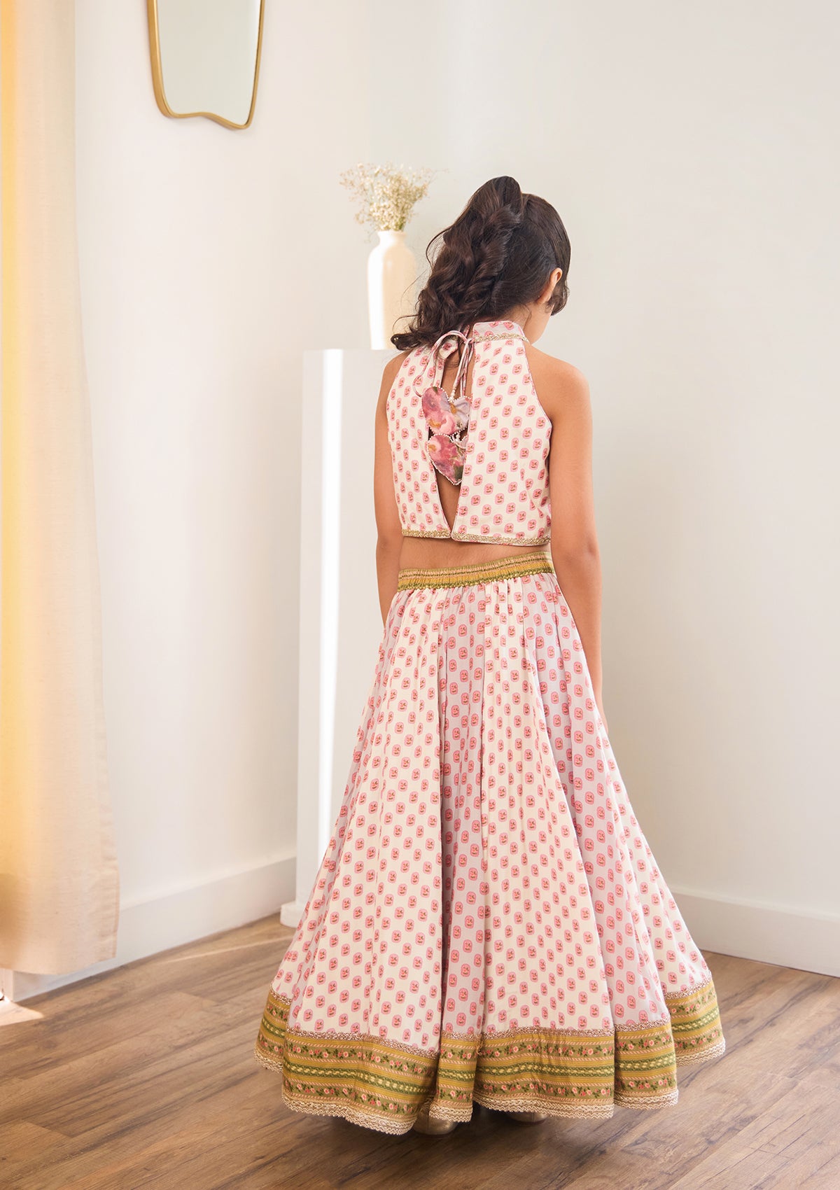 Kids Ivory Meadow Lehenga Set