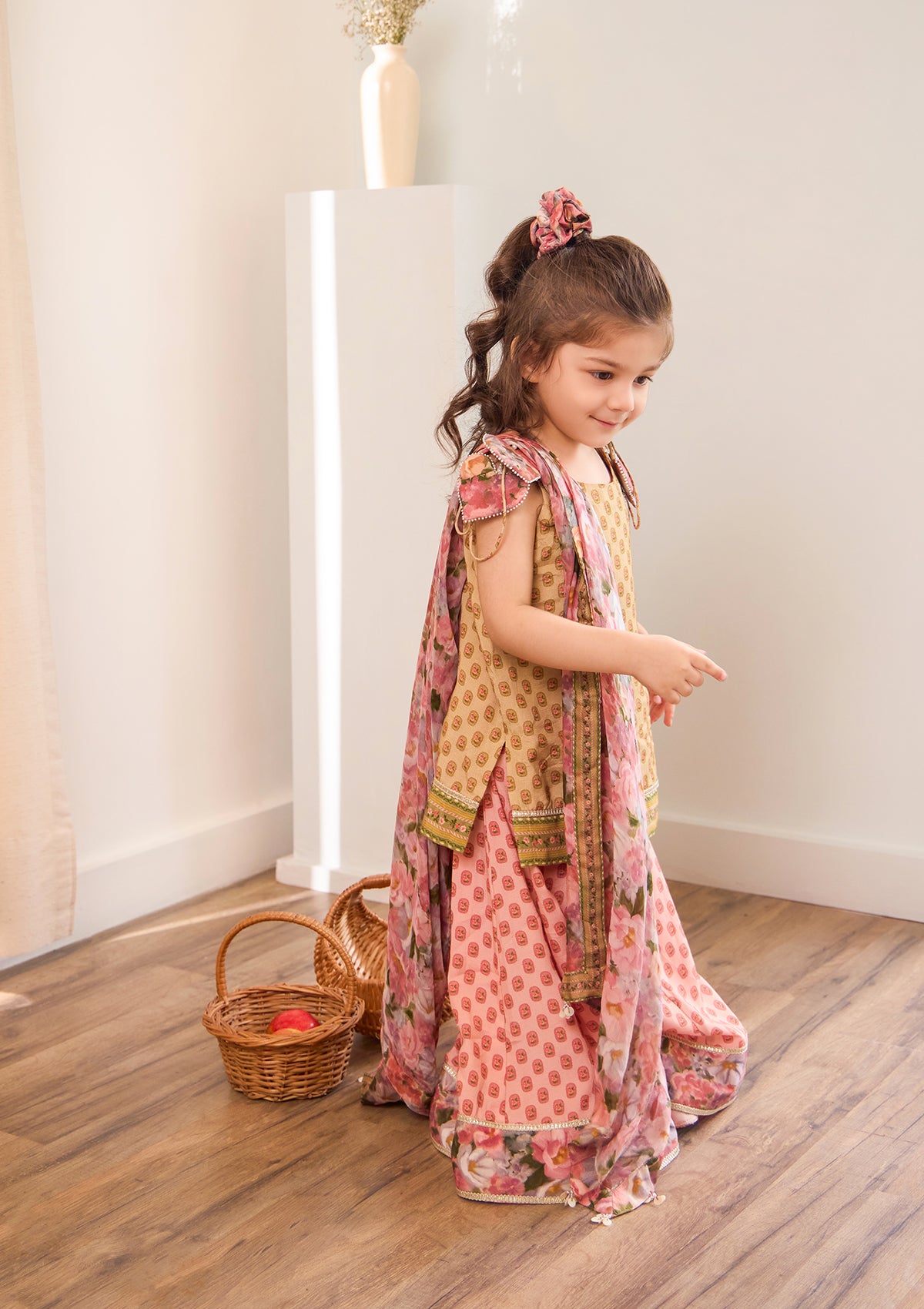 Kids Coral Meadow Sharara Set