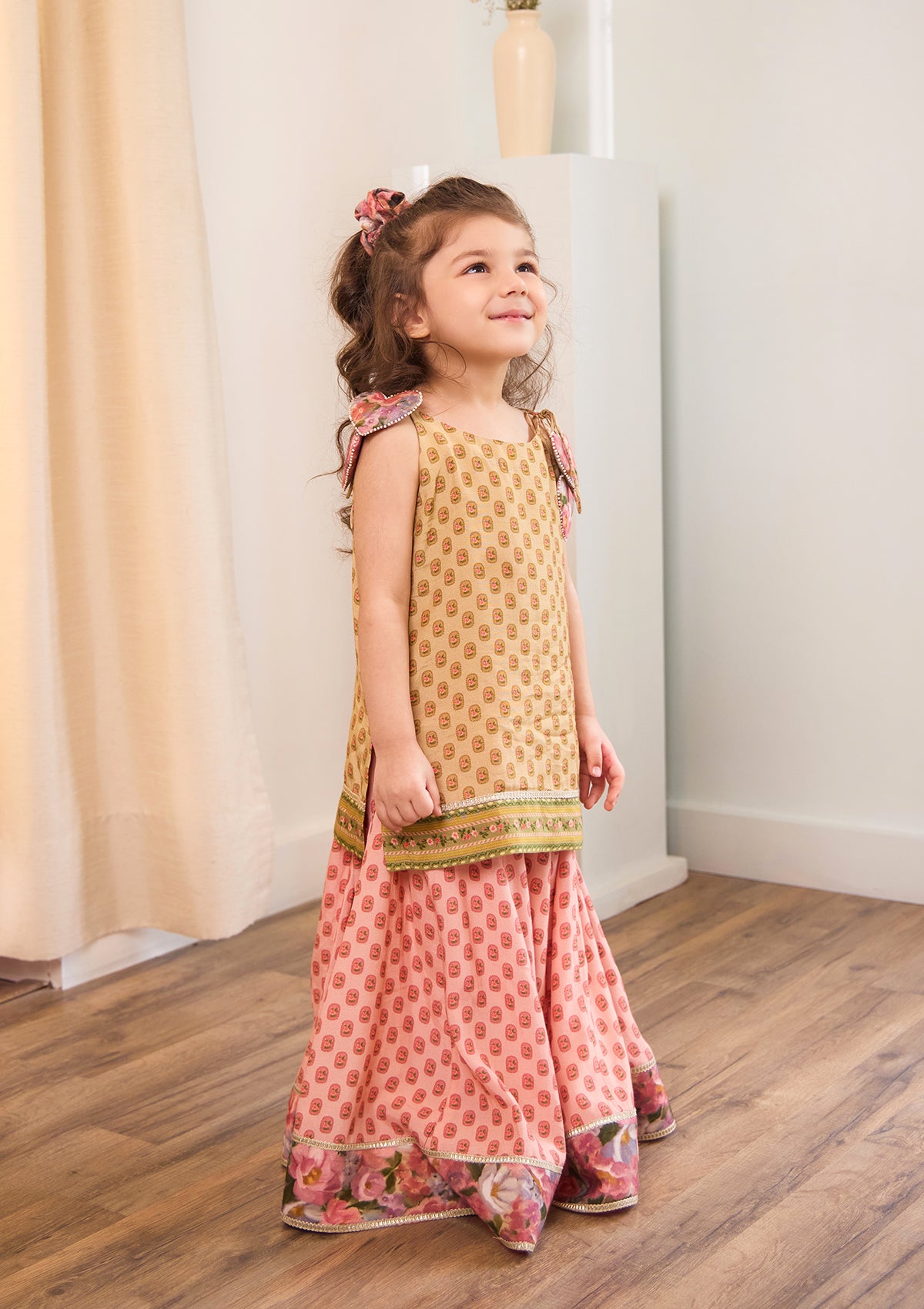 Kids Coral Meadow Sharara Set