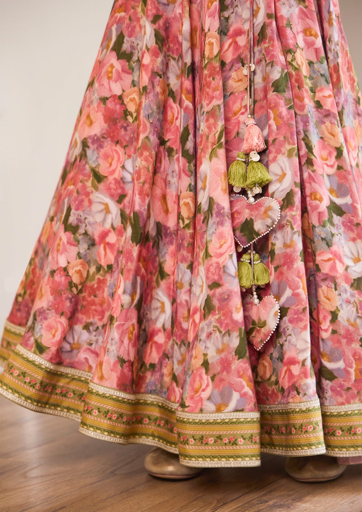 Kids Coral Meadow Lehenga Set