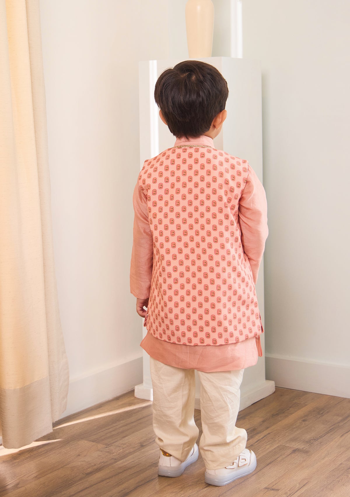 Kids Blush Meadow Kurta & Bundi Set