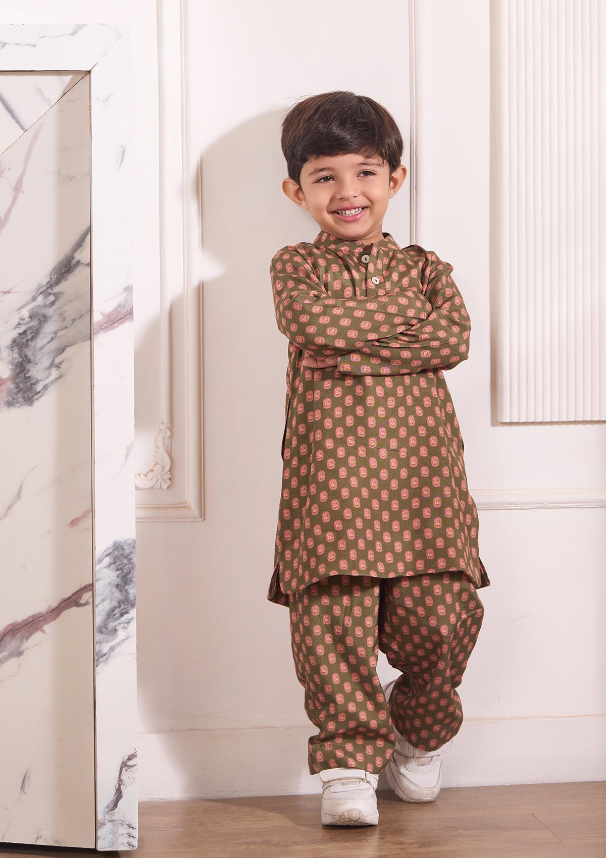 Kids Mocha Meadow Kurta Set