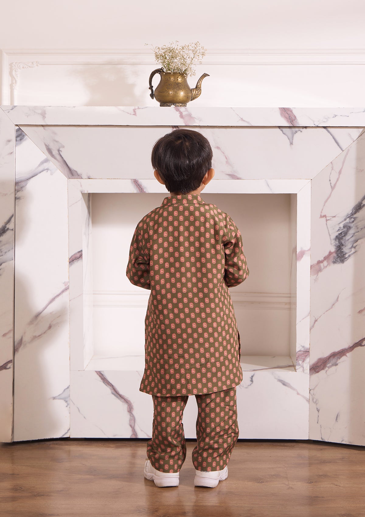 Kids Mocha Meadow Kurta Set