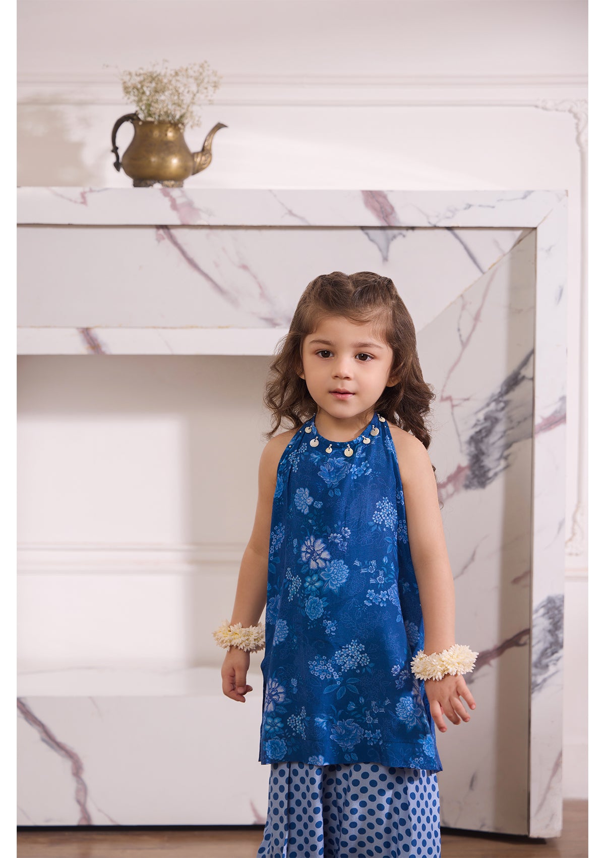 Kids Blue Polka Embroidered Balloon Set
