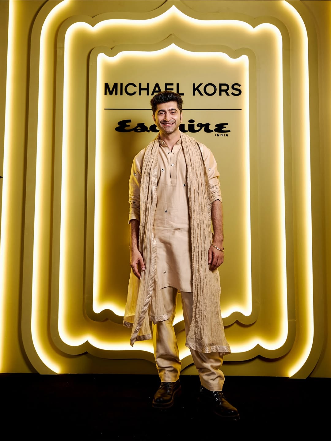 Cream Polki Kurta Set