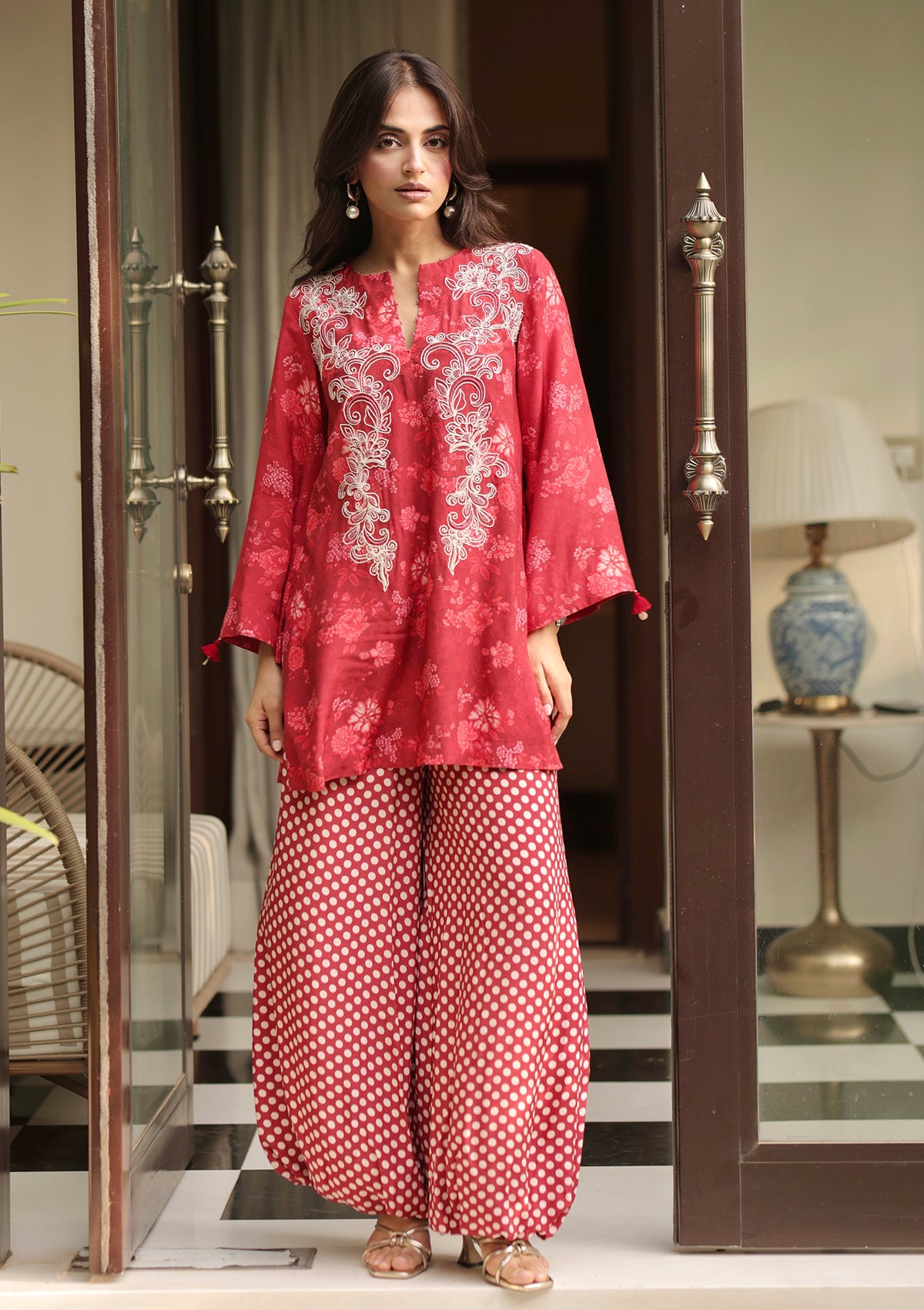 Ruby Polka Embroidered Balloon Set