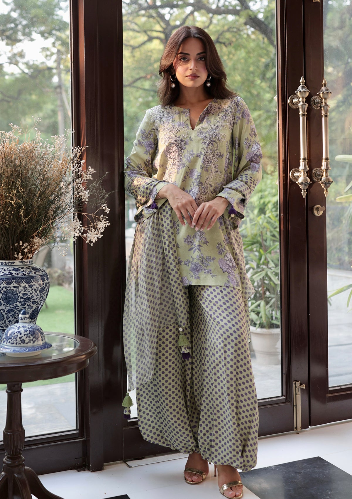 Sage Polka Embroidered Balloon Set
