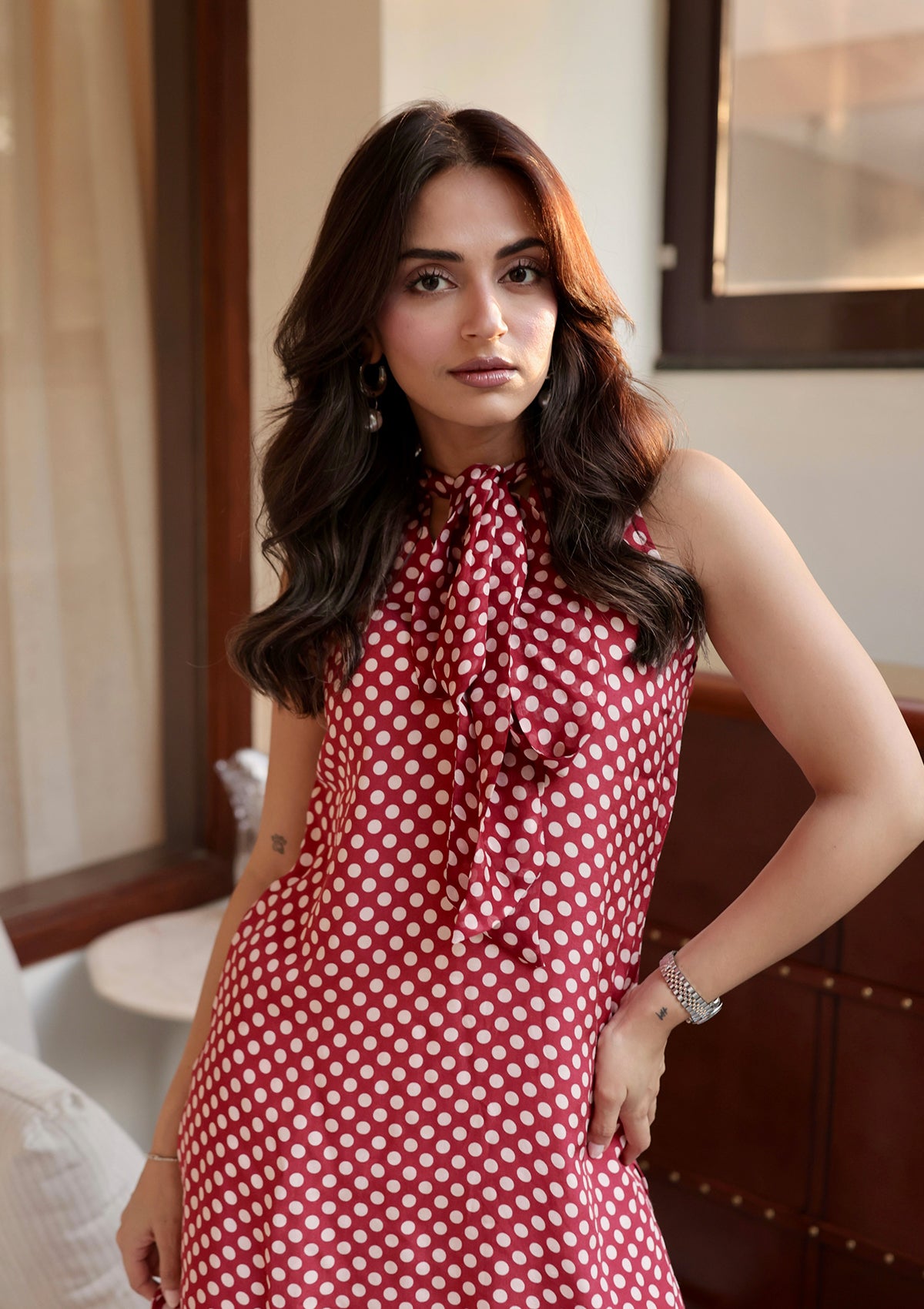Ruby Polka Farshi Set