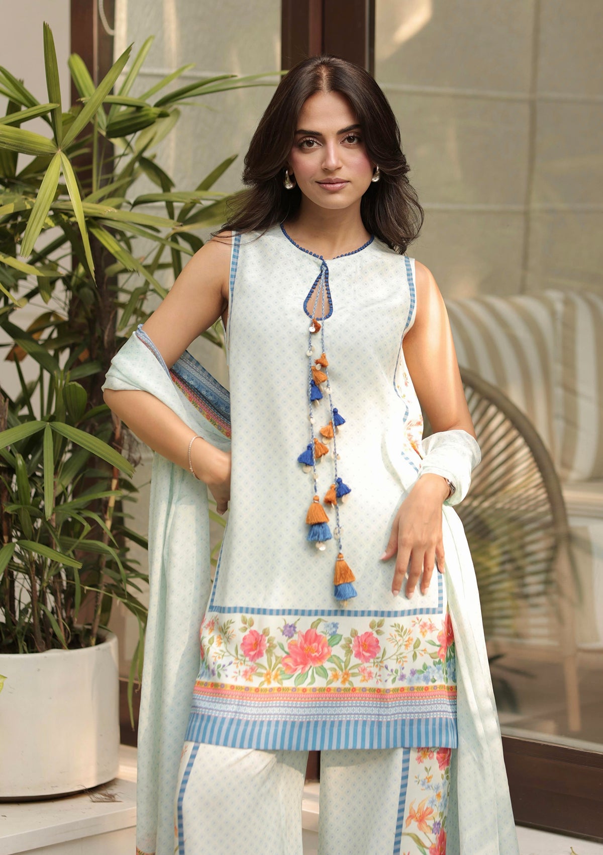 Powder Blue Garden Kurta Set