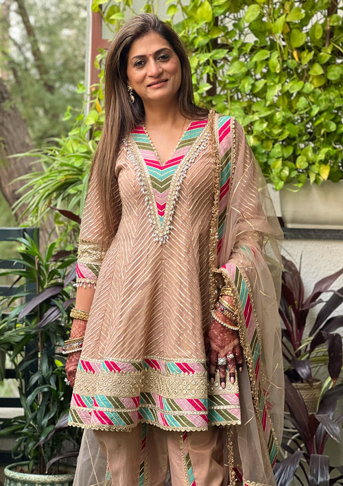 Blush Gota Anarkali Set – Seeaash - Main Image