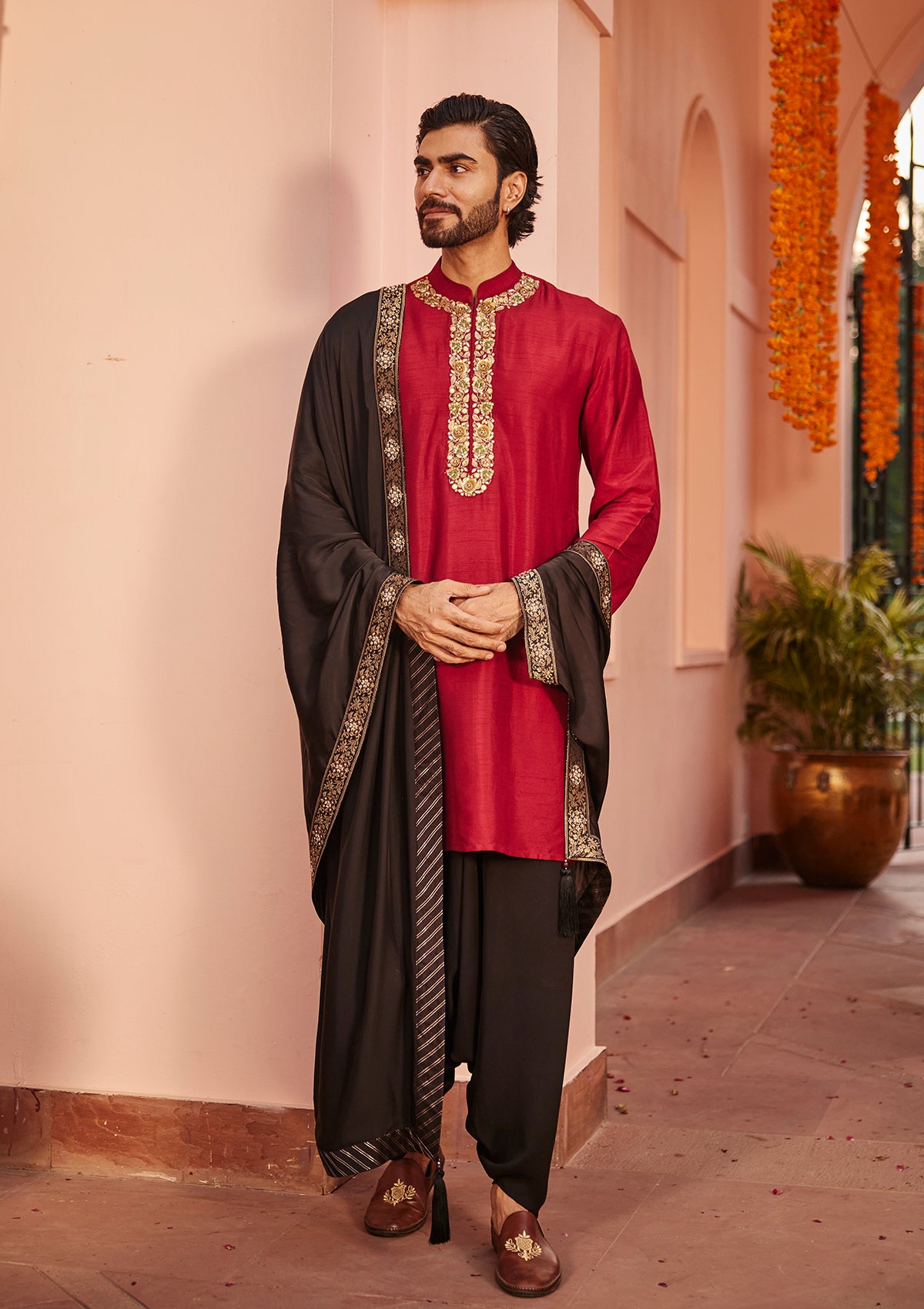 Crimson Afghani Salwar Set