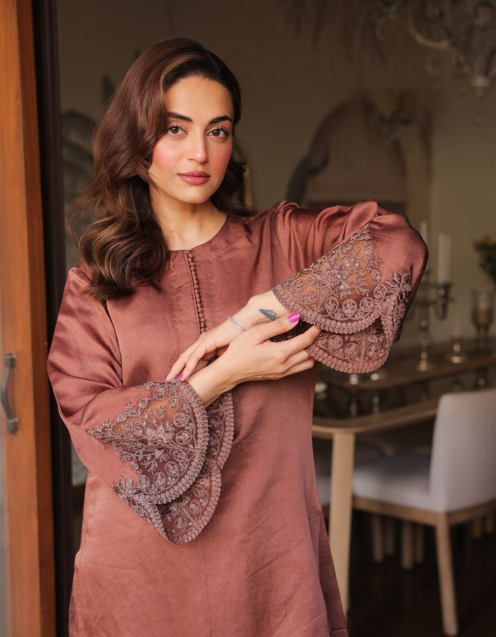 Mocha Mughal Farshi Salwar Set