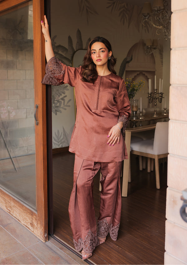 Mocha Mughal Farshi Salwar Set