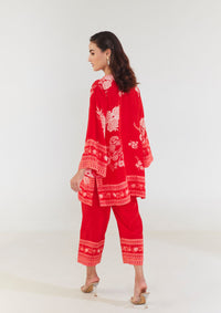 Sun and Sky Scarlet Kurta Set