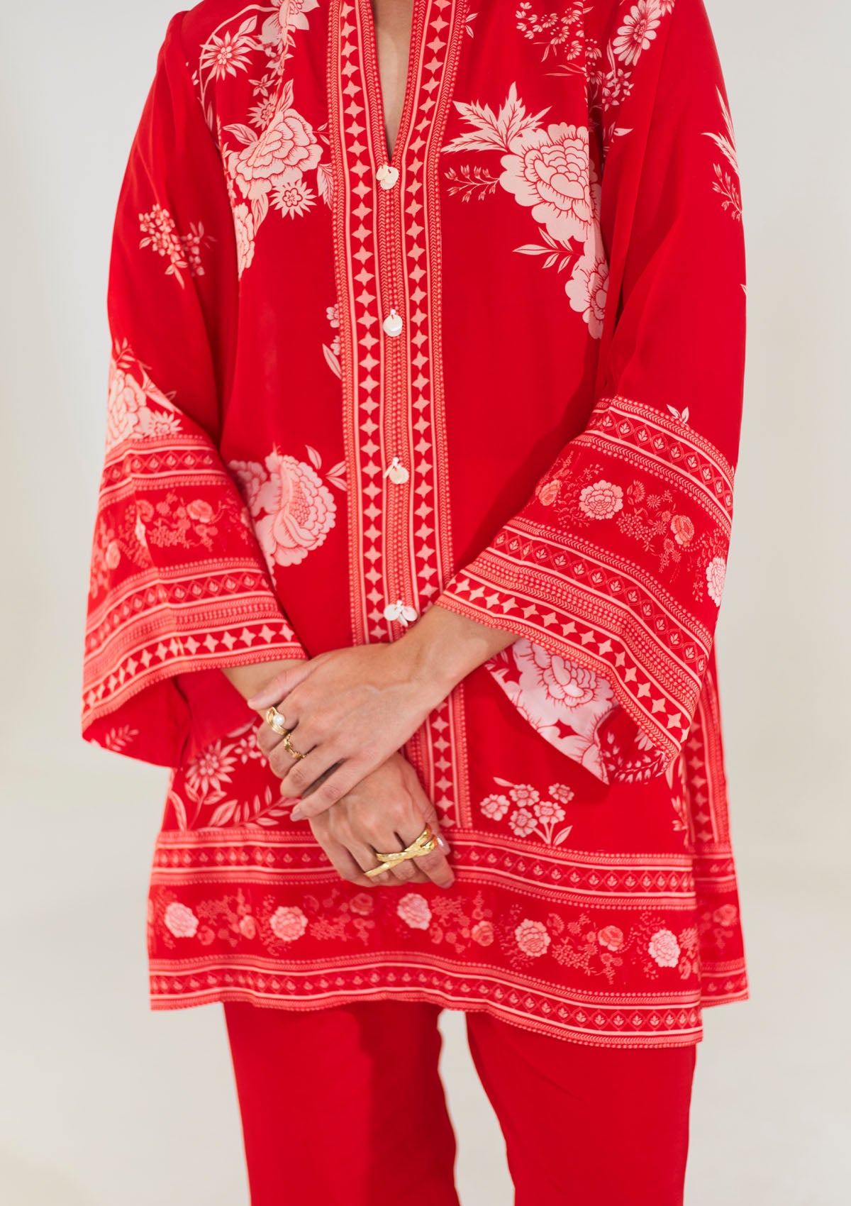 Sun and Sky Scarlet Kurta Set