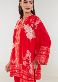 Sun and Sky Scarlet Kurta Set