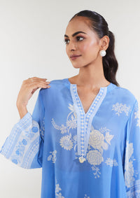 Sun and Sky Powder Blue Short Kurta Set