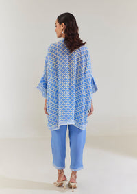 Yin and Yang Powder Blue Boxy Shirt Set