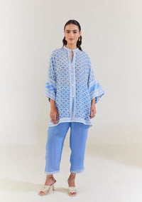 Yin and Yang Powder Blue Boxy Shirt Set