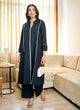 Black Panelled Kurta Set