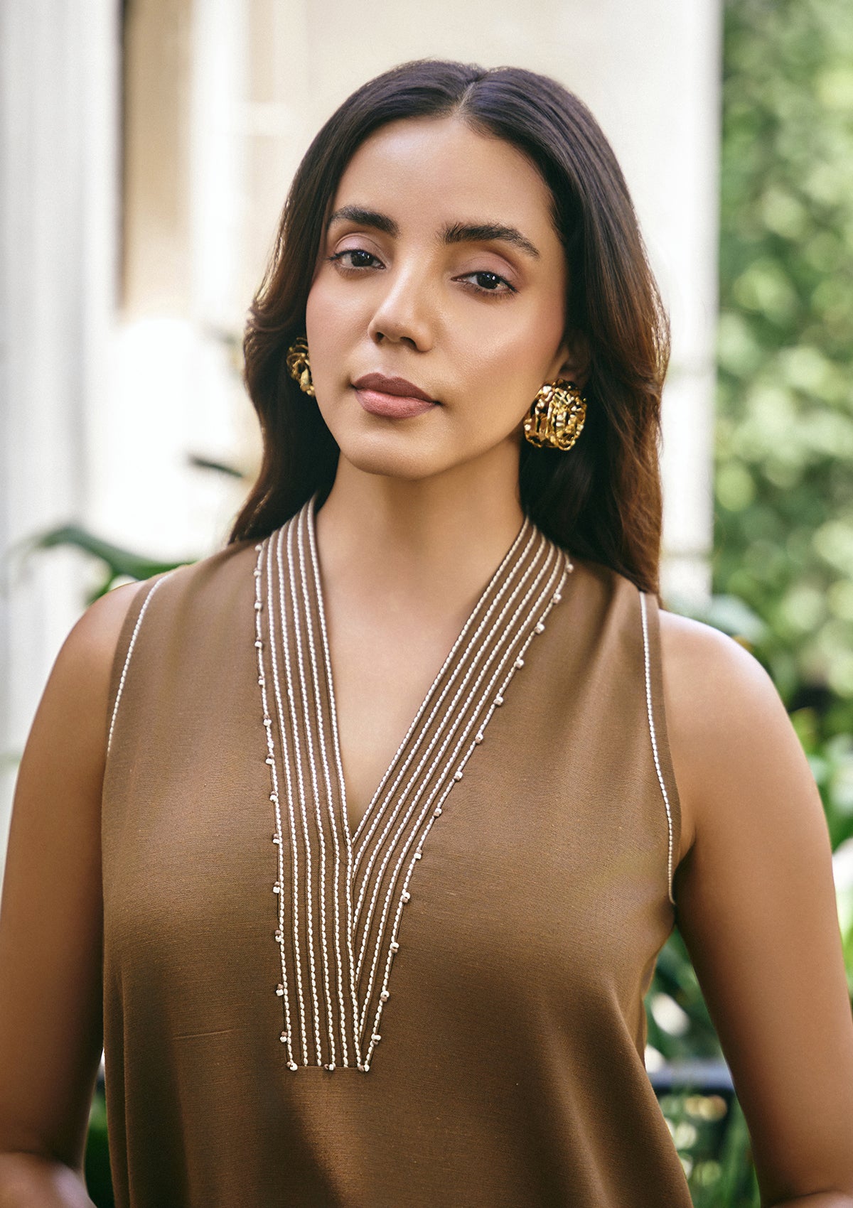 Mocha Pintuck Kurta Set