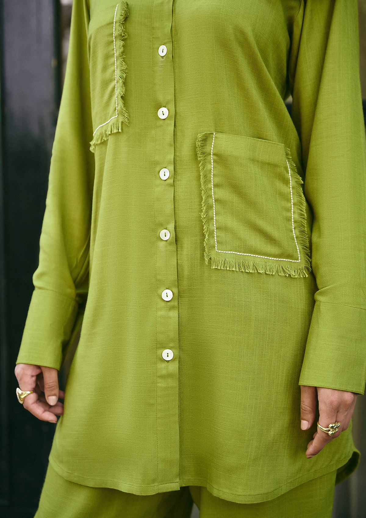 Lime Fringe Co-ord Set