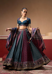 Sindh Twilight and Plum Lehenga Set