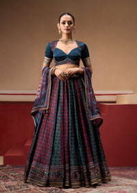 Sindh Twilight and Plum Lehenga Set