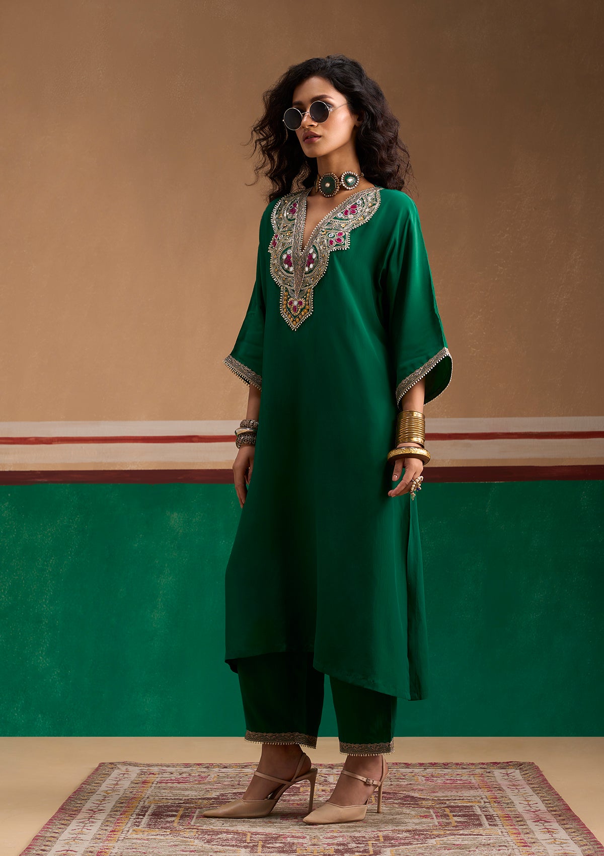 Emerald Pheran Kurta Set