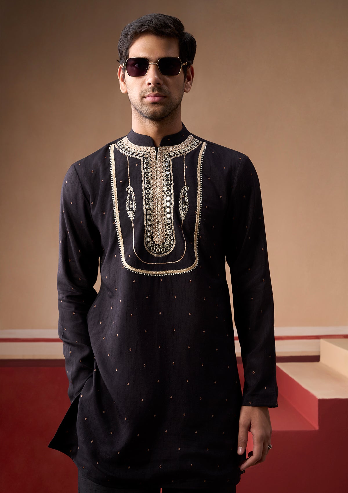 Boondh Embroidered Onyx Kurta Set