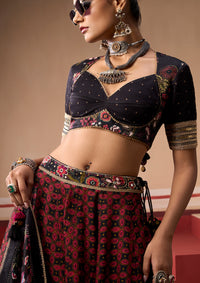 Sindh Onyx and Plum Lehenga Set