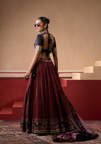 Sindh Onyx and Plum Lehenga Set