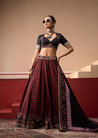 Sindh Onyx and Plum Lehenga Set