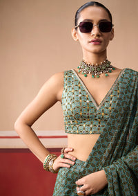 Sindh Emerald Saree Set