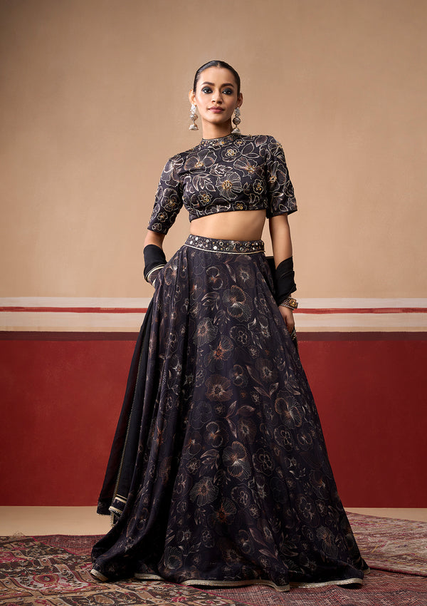 Phool Onyx Lehenga Set