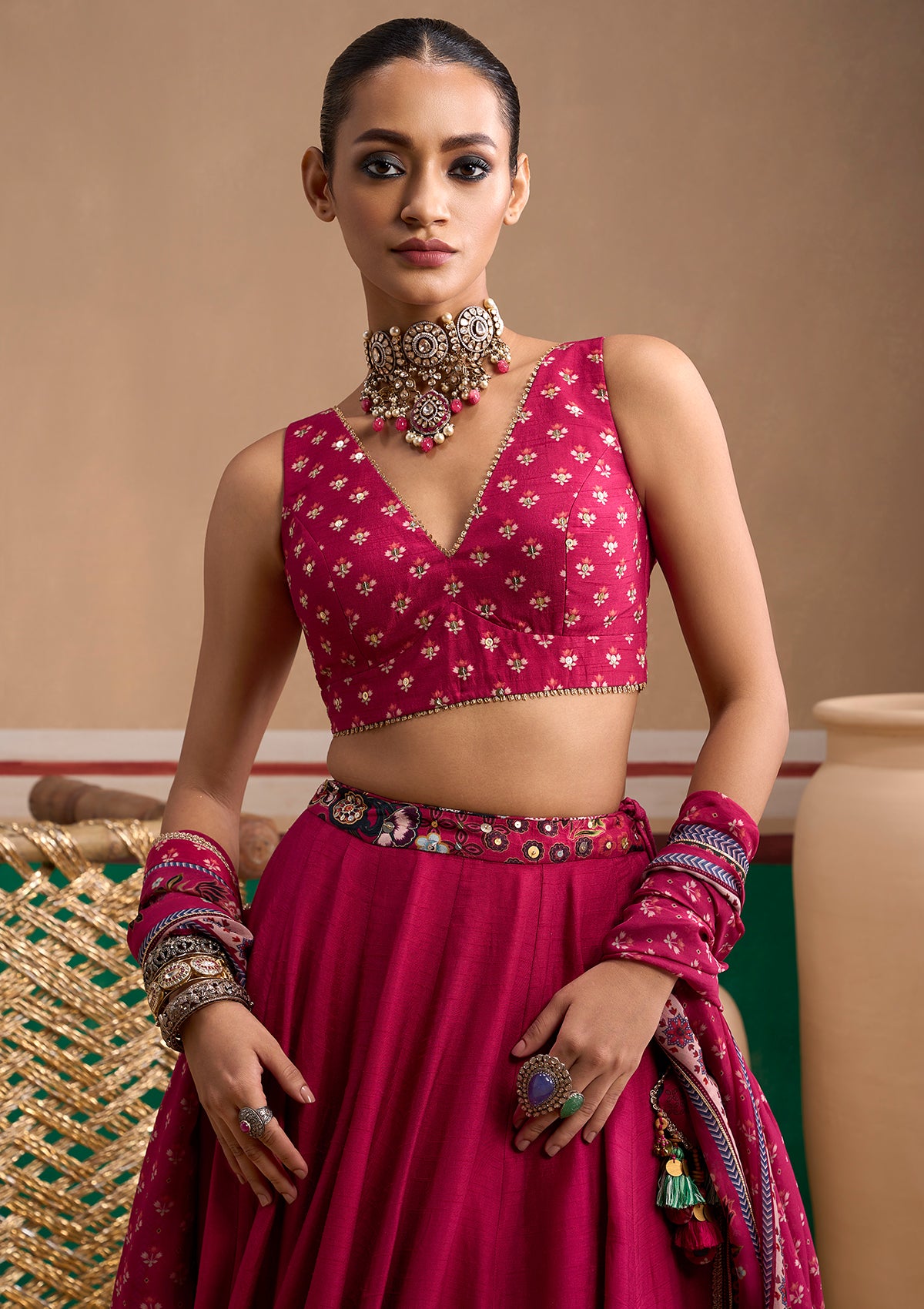 Ira Cerise Lehenga Set