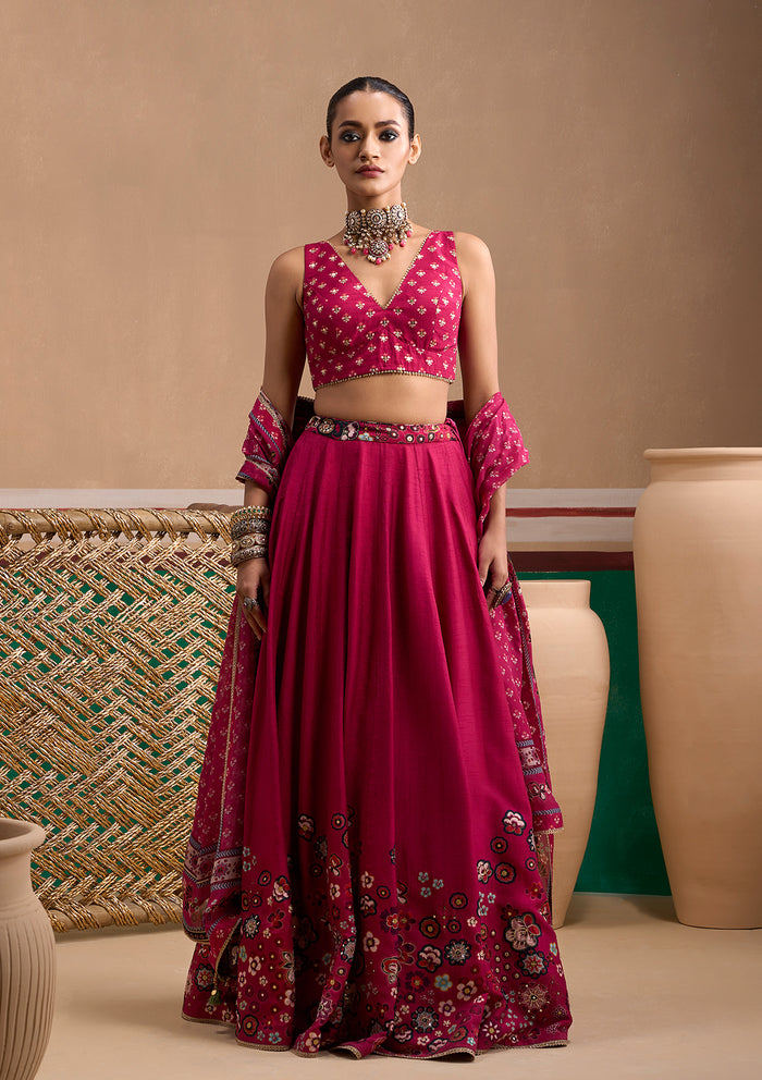 Ira Cerise Lehenga Set