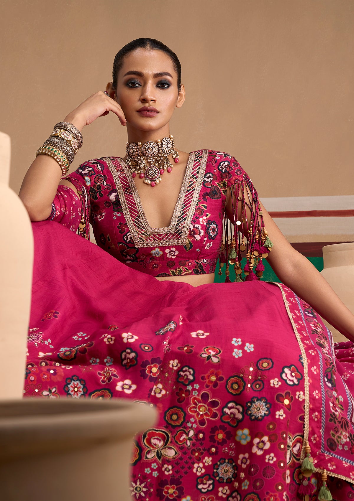 Guldasta Cerise Lehenga Set