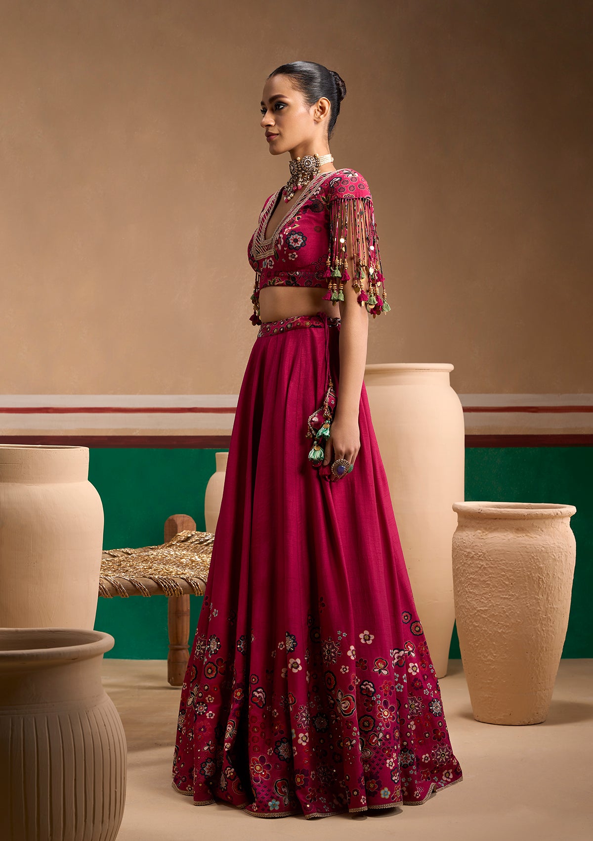 Guldasta Cerise Lehenga Set