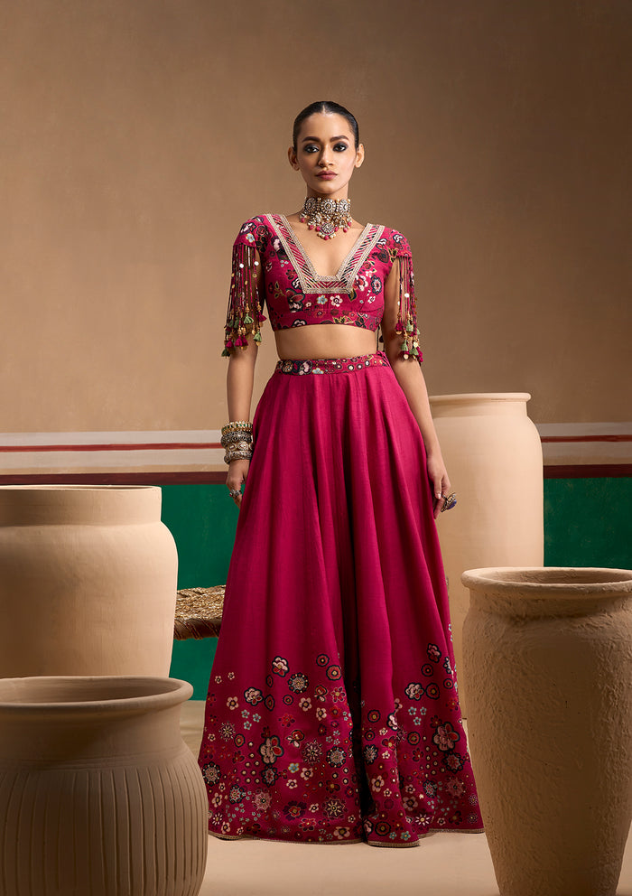 Guldasta Cerise Lehenga Set