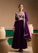 Plum Anarkali Set