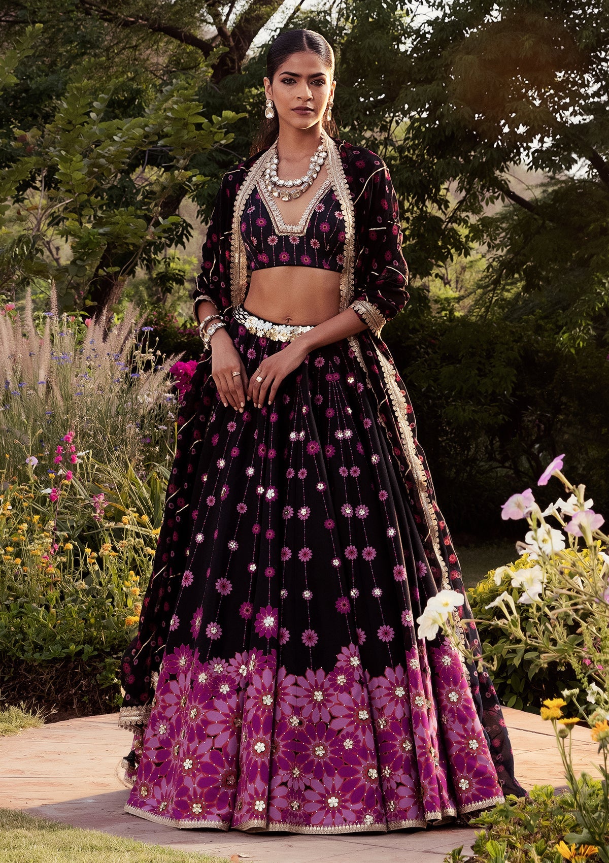 Nazreen Black Lehenga Set