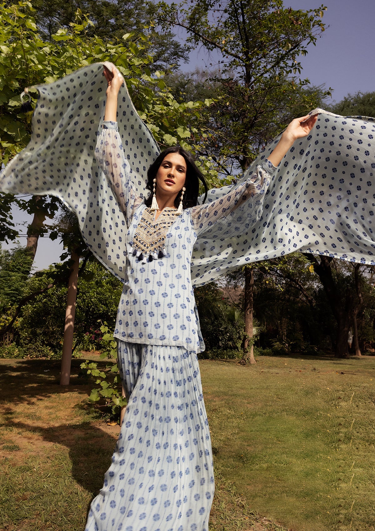 Nazreen Sky Sharara Set
