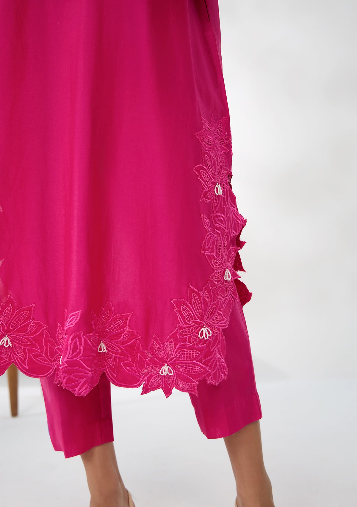 Fuchsia Florale Kaftan Set