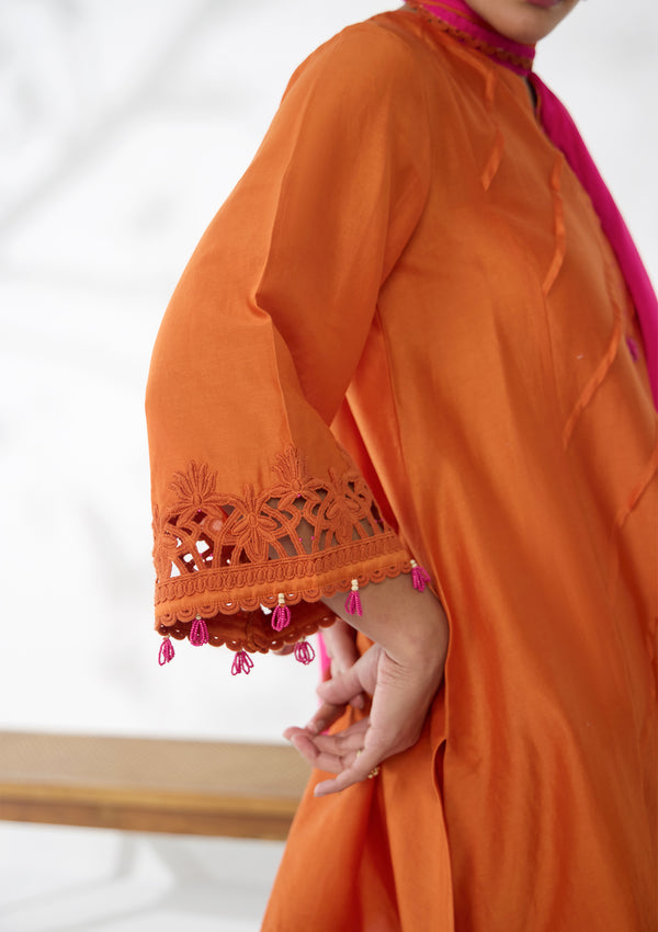 Saffron Tropical Kurta Set