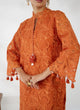 Saffron Applique Embroidered Kurta Set