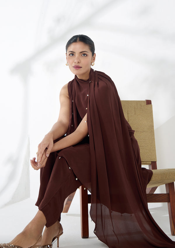 Mocha Drape Co-ord Set