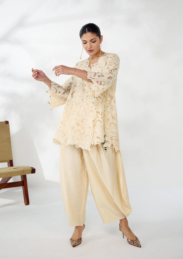 Ivory Flora Cutwork Kurta Set
